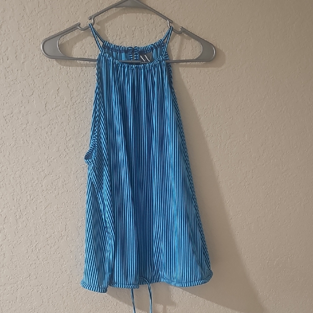 Nwt.Worthington Blue  Striped Halter Tank